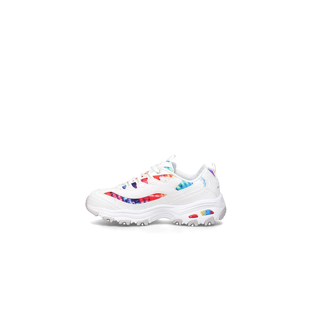 Skechers womens Dlites - Summer Fiesta Sneaker  White Multi  75 US