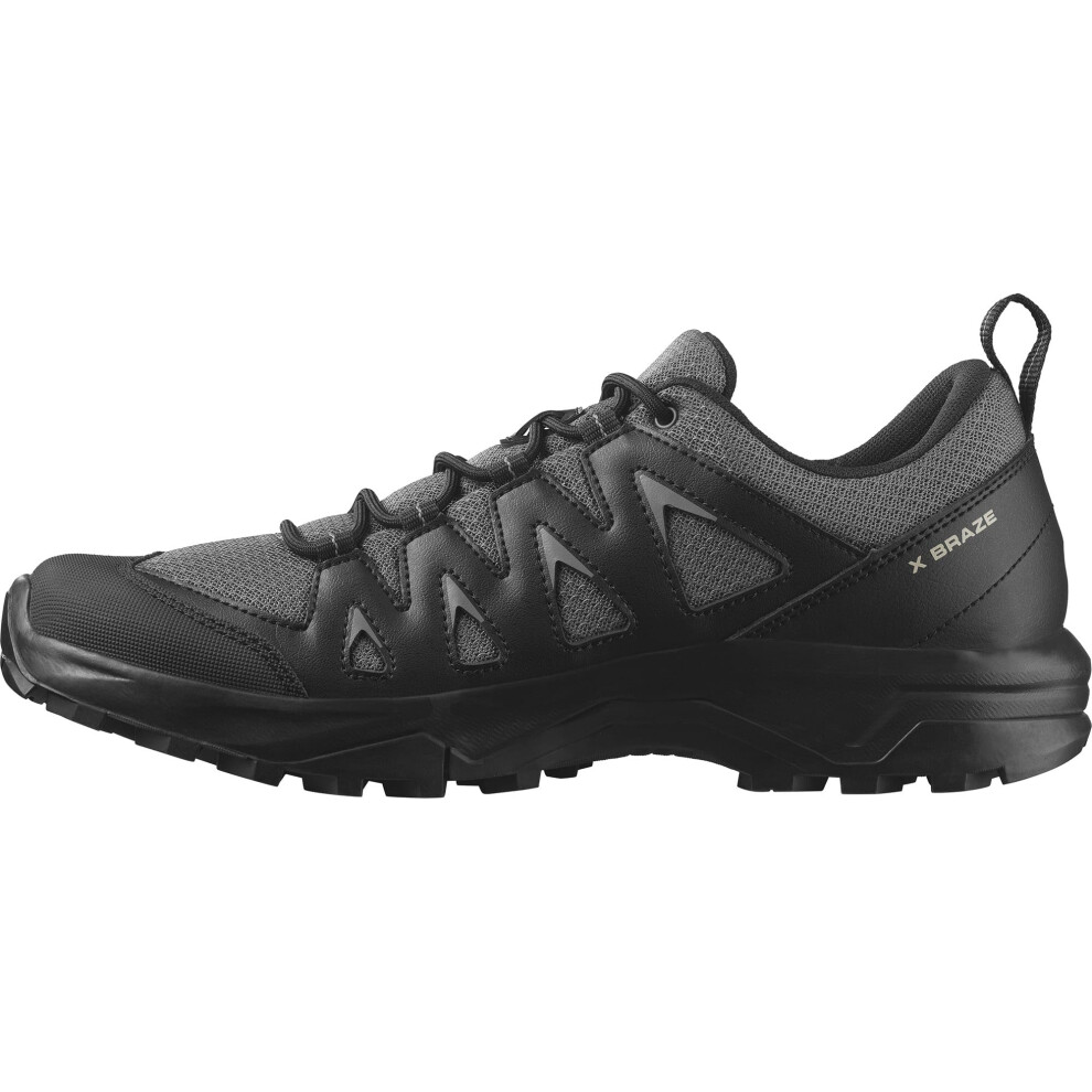 Salomon Men's X BRAZE Hiking Shoe  Pewter/Black/Feather Gray  12.5