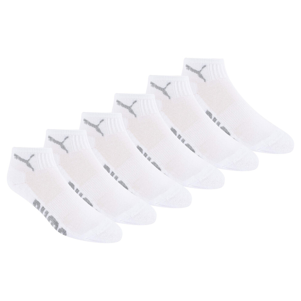 PUMA womens 6 Pack Quarter Crew women s socks  White/Grey  9 11 US