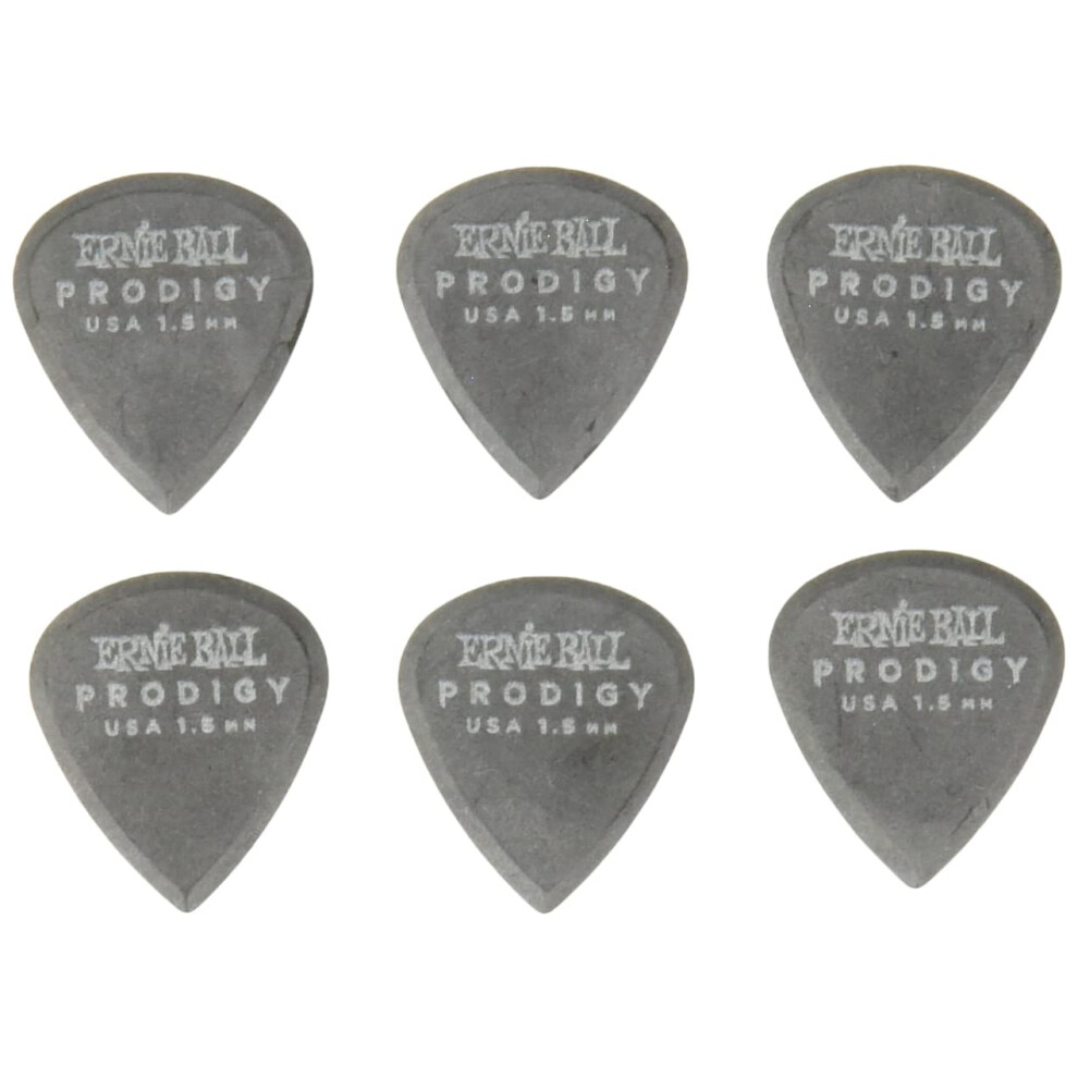 Ernie Ball, Prodigy Mini, Plettri Da 1,5 Mm, Colore Nero, Confezione Da 6-image