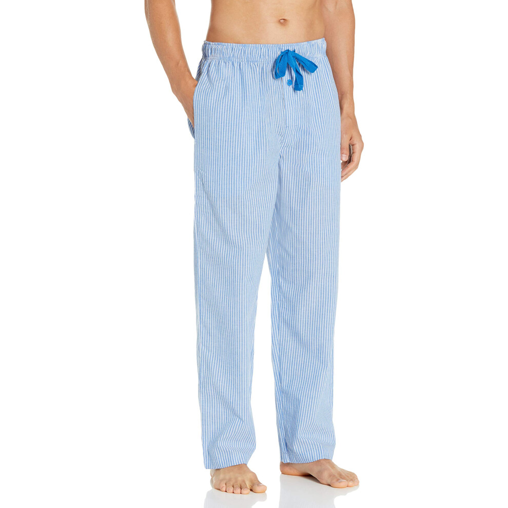 Fruit of the Loom Mens Woven Sleep Pajama Pant  Blue Stripe  Small