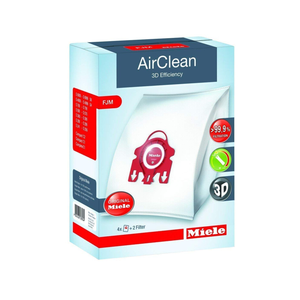Miele Genuine Vacuum Cleaner Airclean Dust Bags Type Fjm Pack Of 4