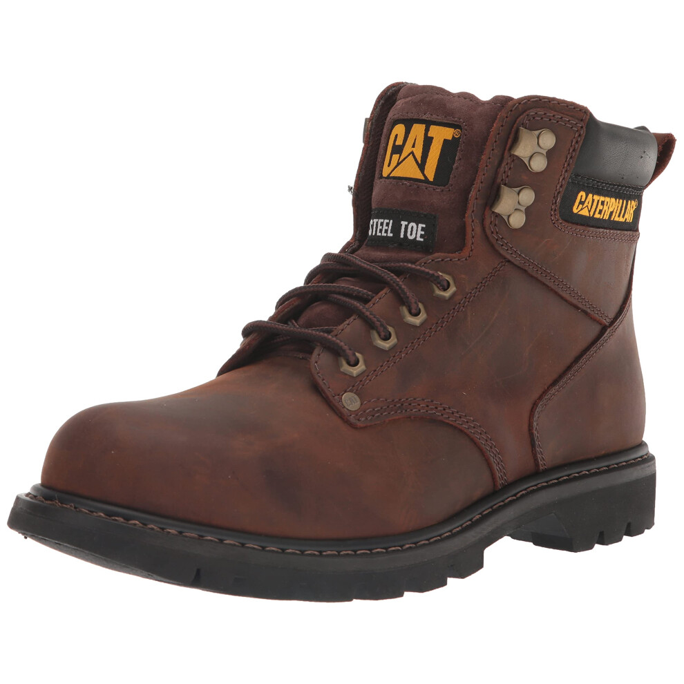 cat Footwear Mens Second Shift Steel Toe Work Boot  Dark Brown  75