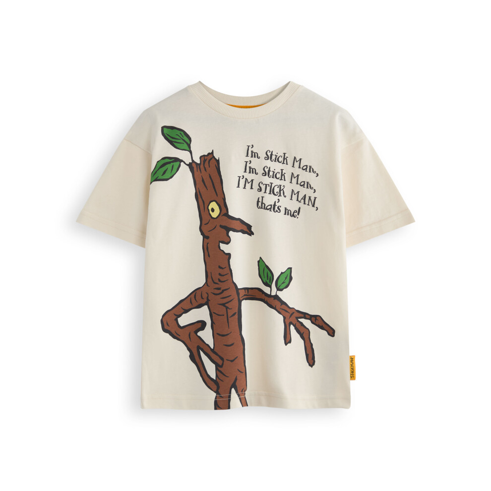 (12-18 Months) Stickman Short Sleeved T-Shirt (Unisex Kids Beige)