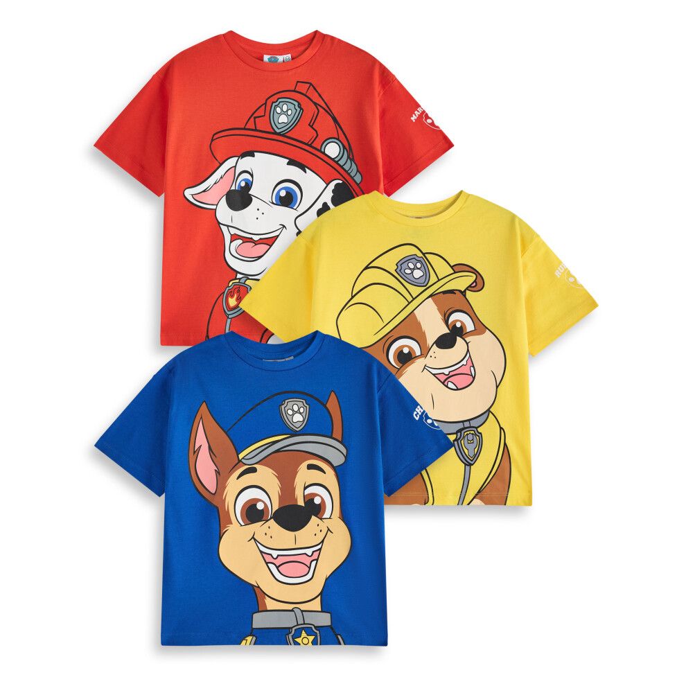 Paw Patrol Multi-Pack of 3 Short-Sleeved T-Shirts (Boys Multicoloured)