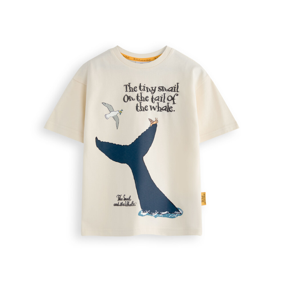 (12-18 Months) The Snail & The Whale Short Sleeved T-Shirt (Unisex Kids Beige)