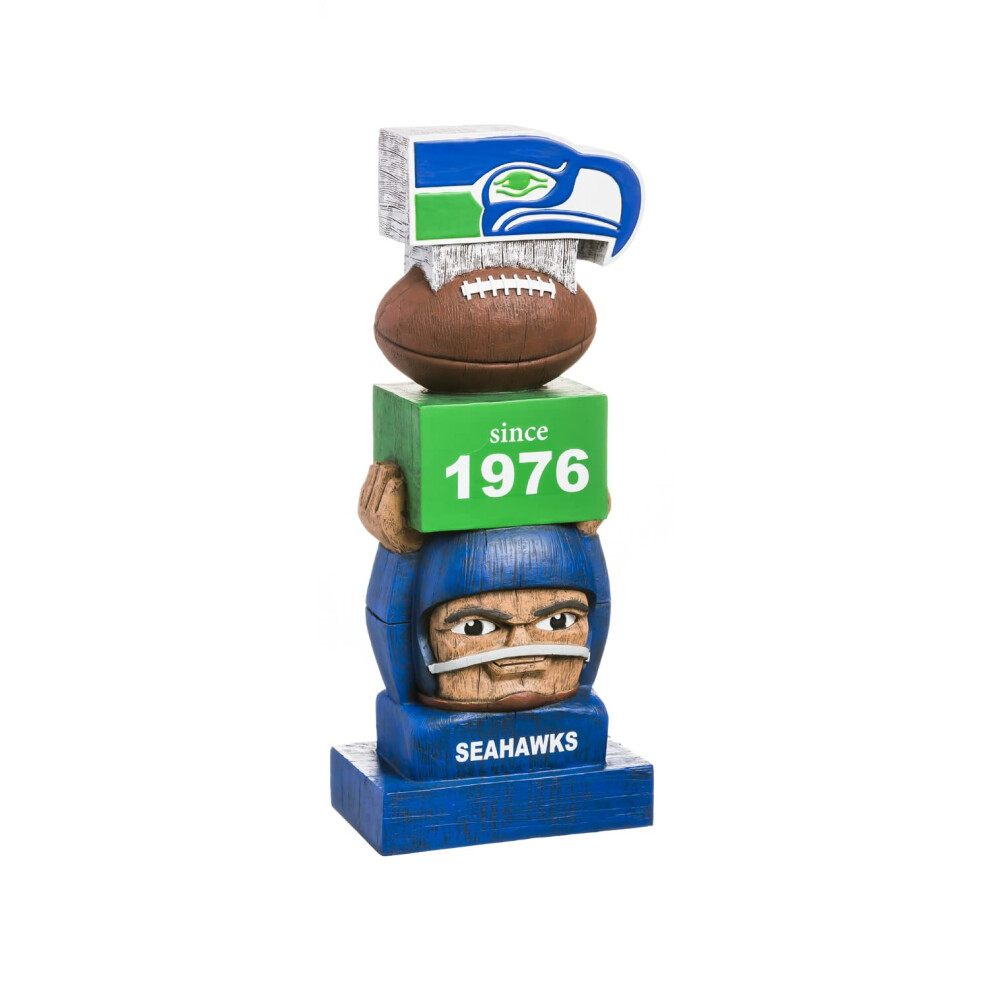 Team Sports America Seattle Seahawks Vintage NFL Tiki Totem Statue