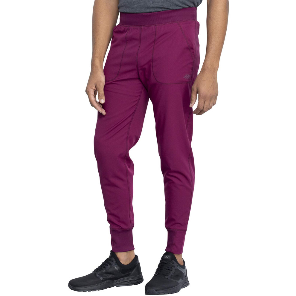 Dickies Dynamix Men Scrubs Pant Natural Rise Jogger DK040  XS  Wine