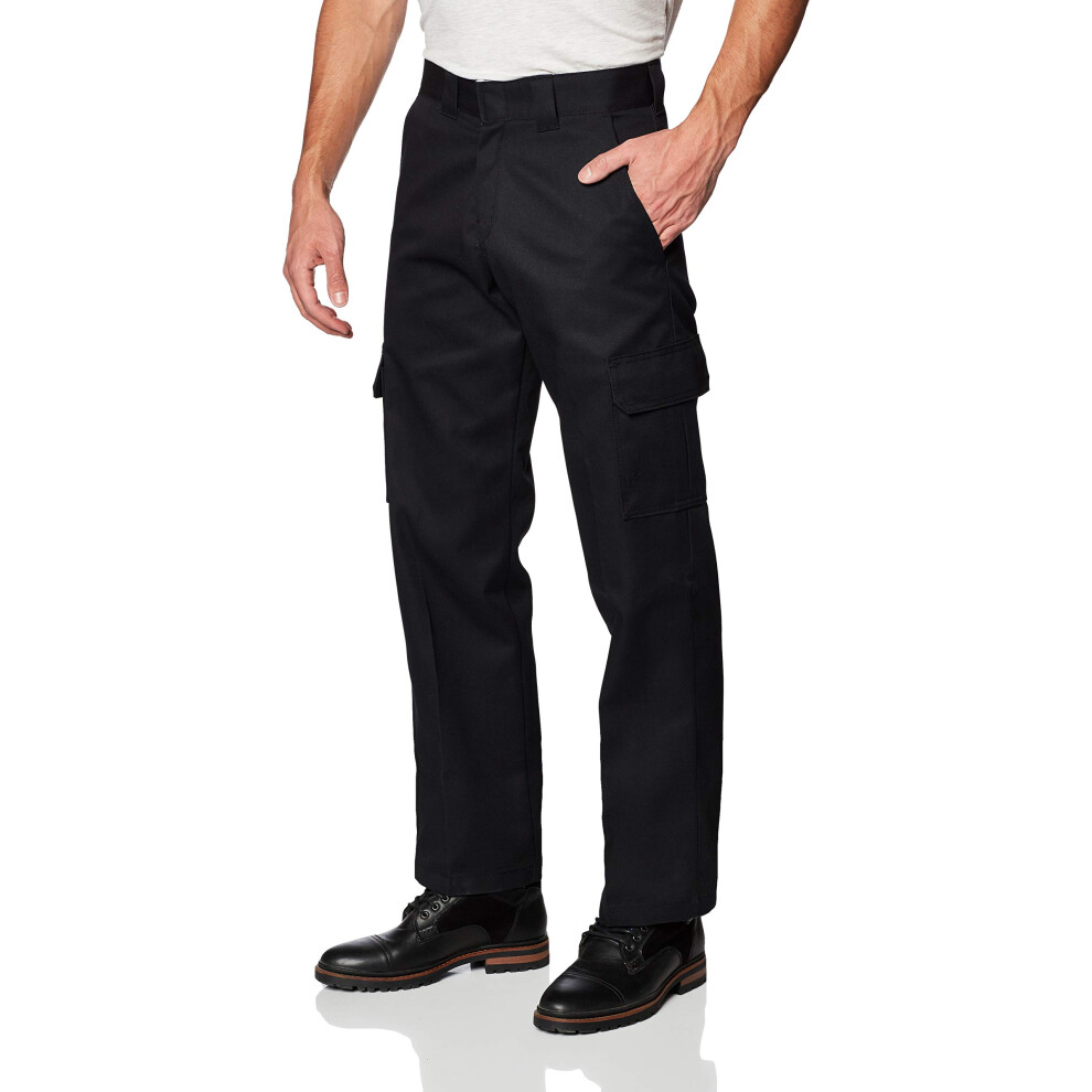 Dickies Mens Relaxed Straight-Fit cargo Work Pant  black  42W x 32L