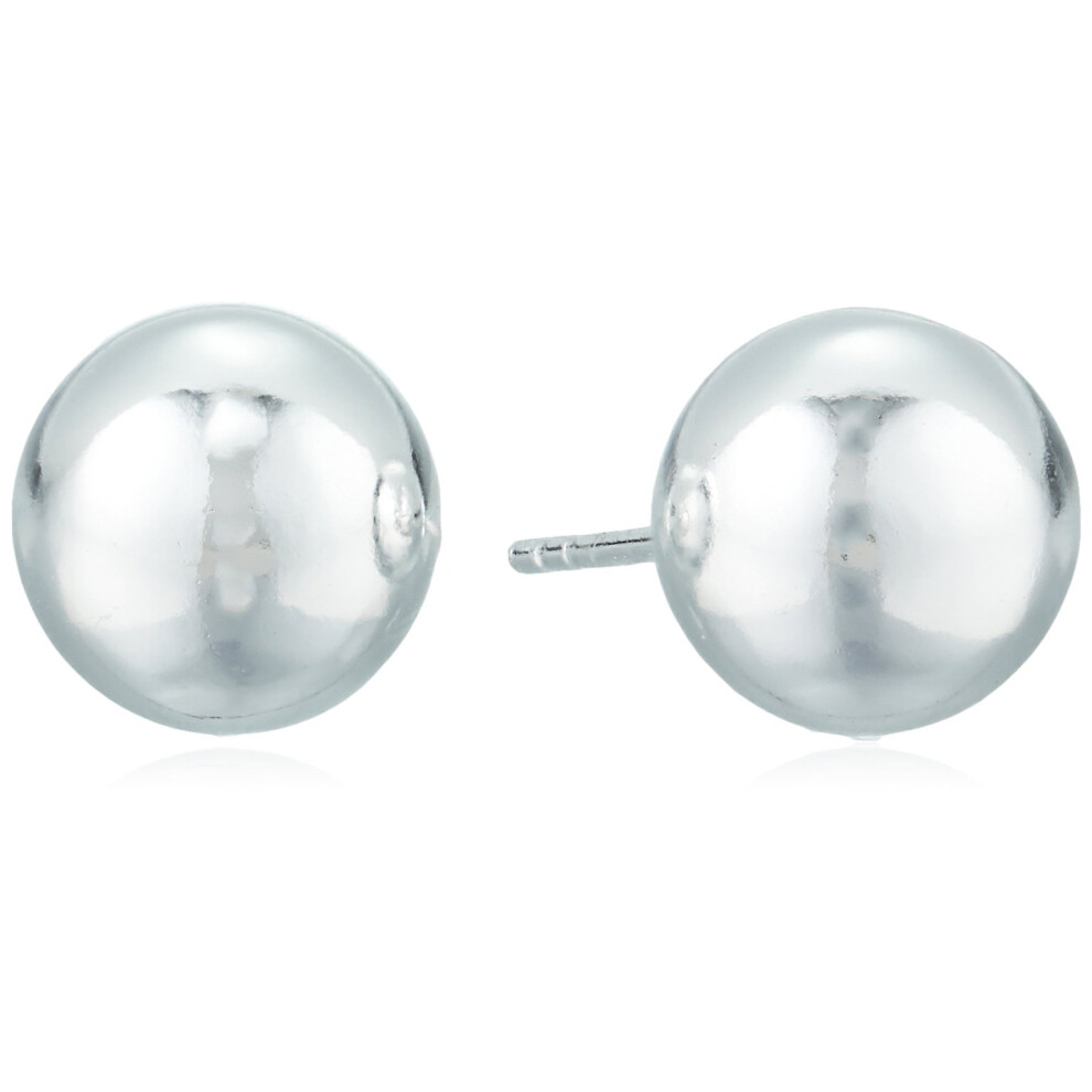 Amazon Essentials Sterling Silver Polished Ball Stud Earrings (9mm)