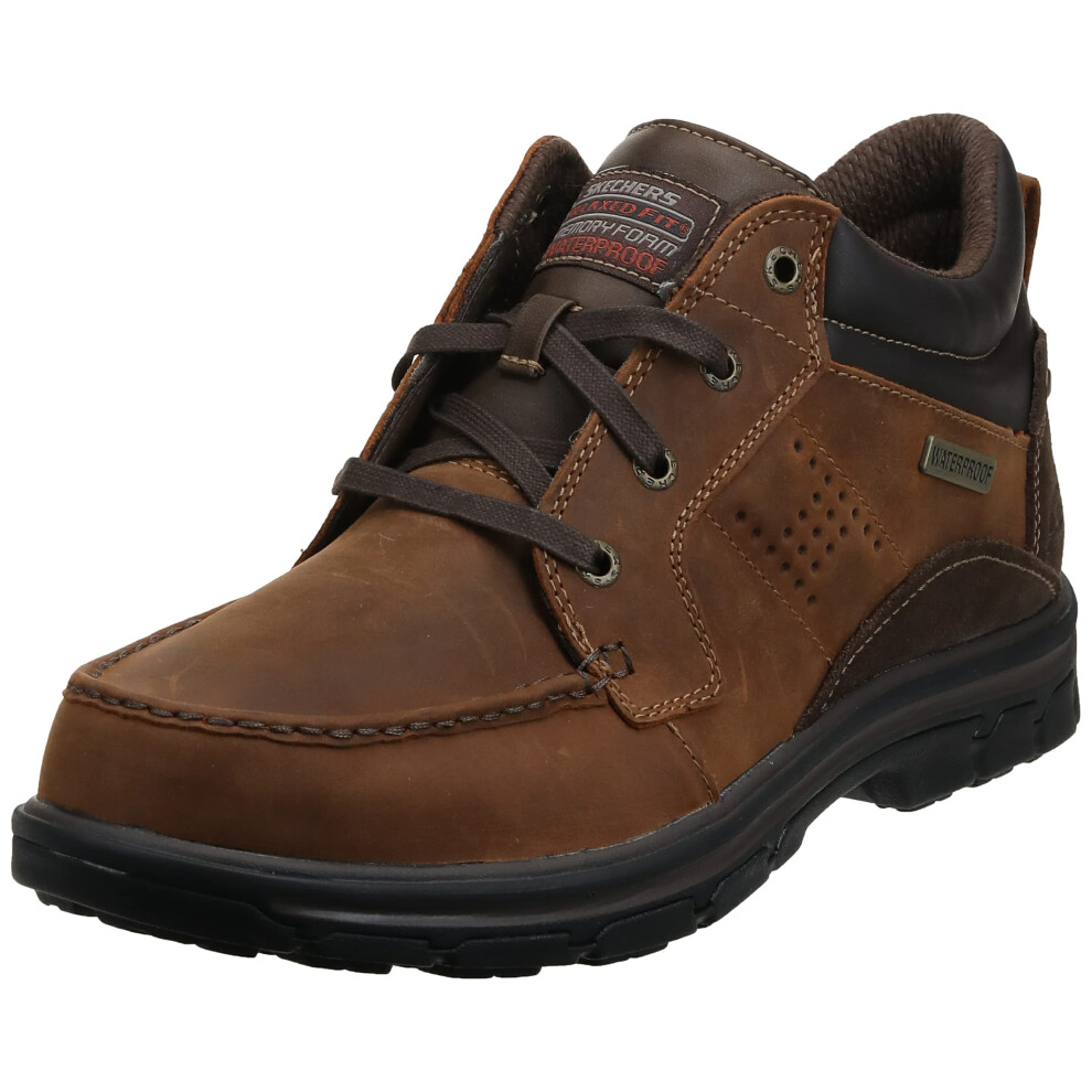 Skechers USA Mens Segment Melego Ankle Bootie  Dark Brown  65 2W US