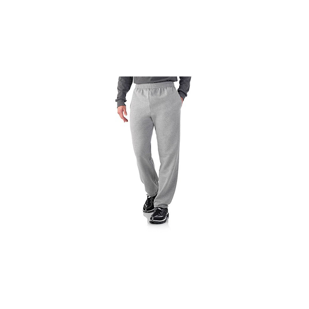 Fruit of the Loom Mens Elastic Bottom Sweatpant (Small  Steel Grey)