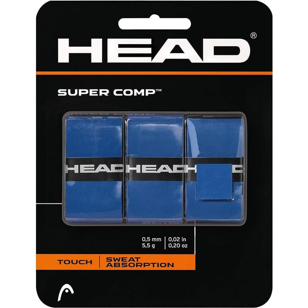 HEAD Super comp Racquet Overgrip - Tennis Racket grip Tape - 3-Pack