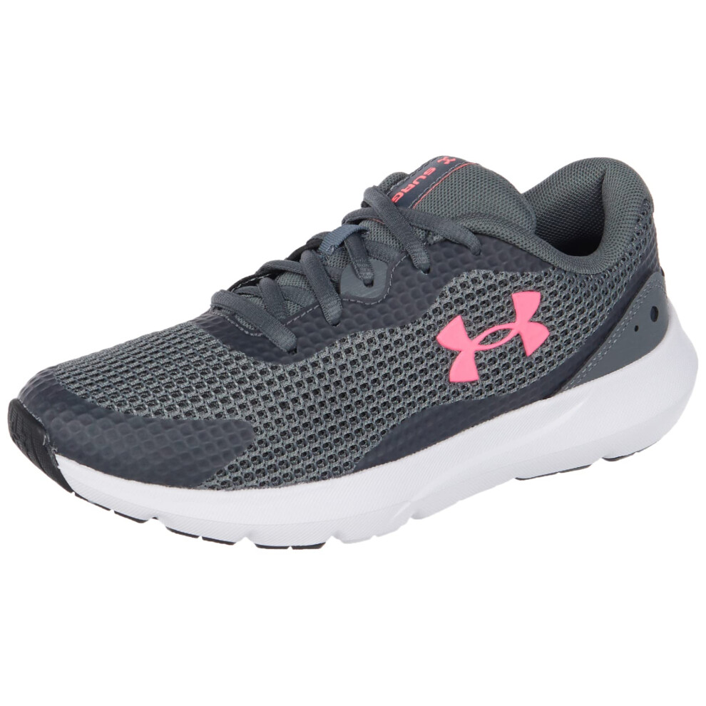 Under Armour Womens Surge 3 Sneaker  (103) Pitch grayWhitecerise  7