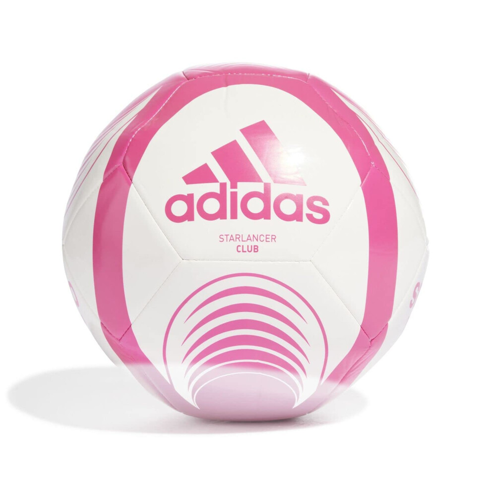 adidas Unisex-Adult Starlancer club Soccer Ball  Shock PinkWhite  5