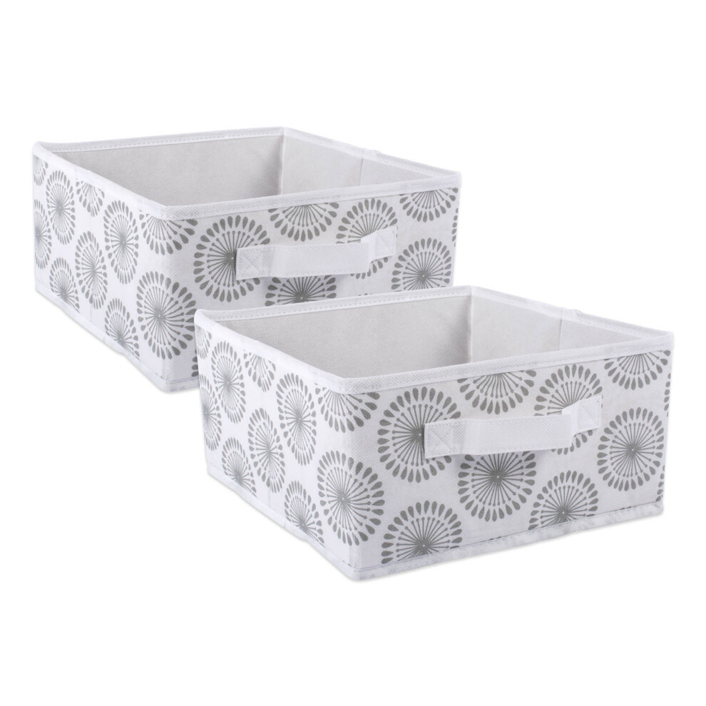 DII Nonwoven Polyester Bin Starburst Gray Square Medium (Set of 2)