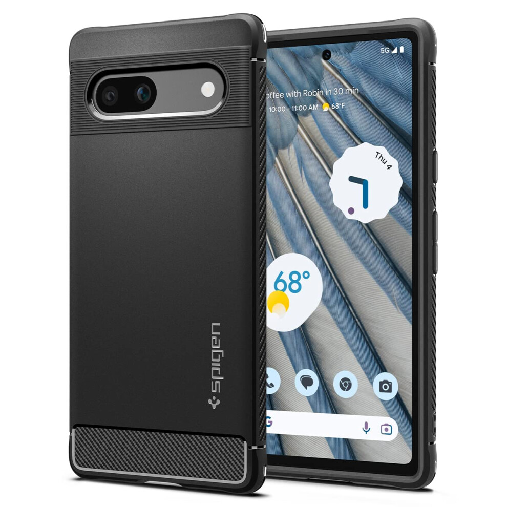 Spigen Rugged Armor Designed for Pixel 7a case (2023) - Matte Black