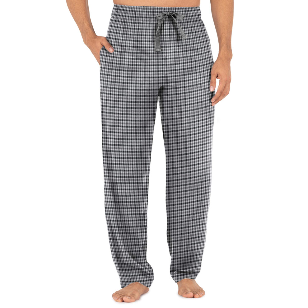 Fruit of the Loom Mens Woven Sleep Pajama Pant  Ebony Plaid  Medium