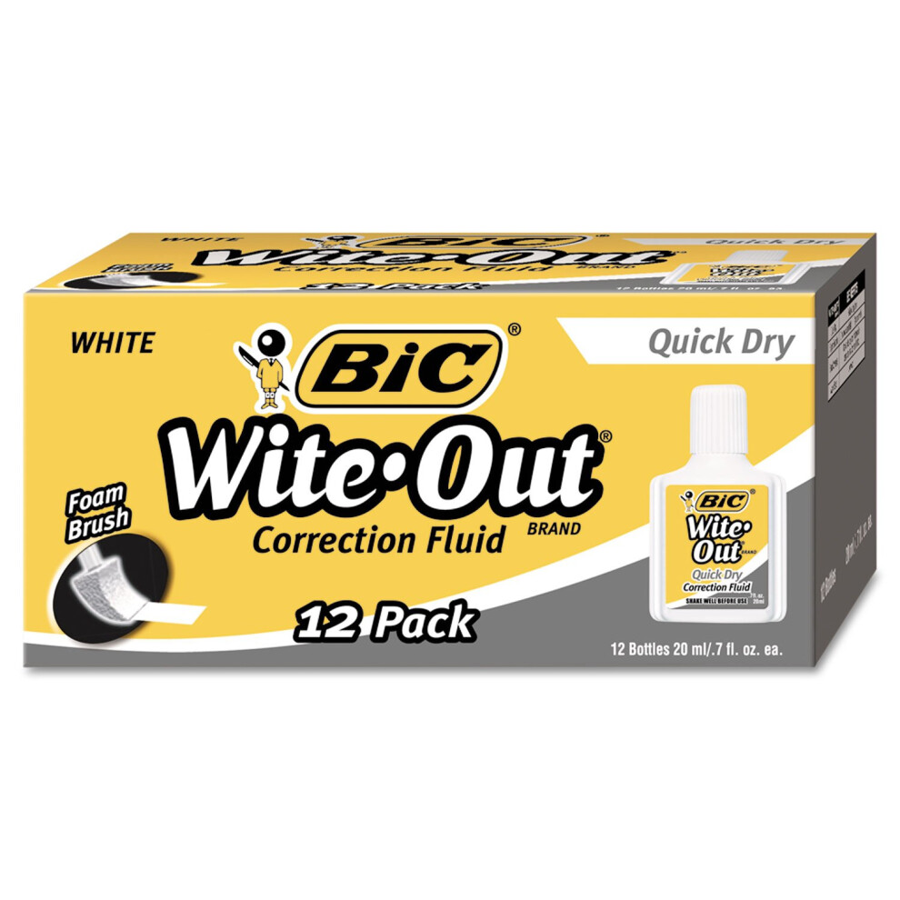 Bic Correction Fluid  Quick Dry Formula  20ml  White (BICWOFQD12WE)