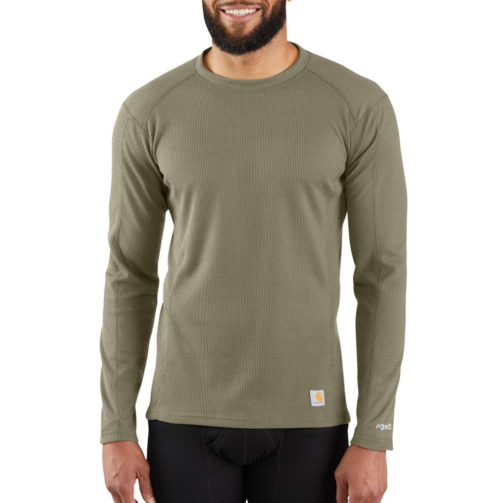 carhartt Mens Base Force Midweight classic crew  Burnt Olive  Small