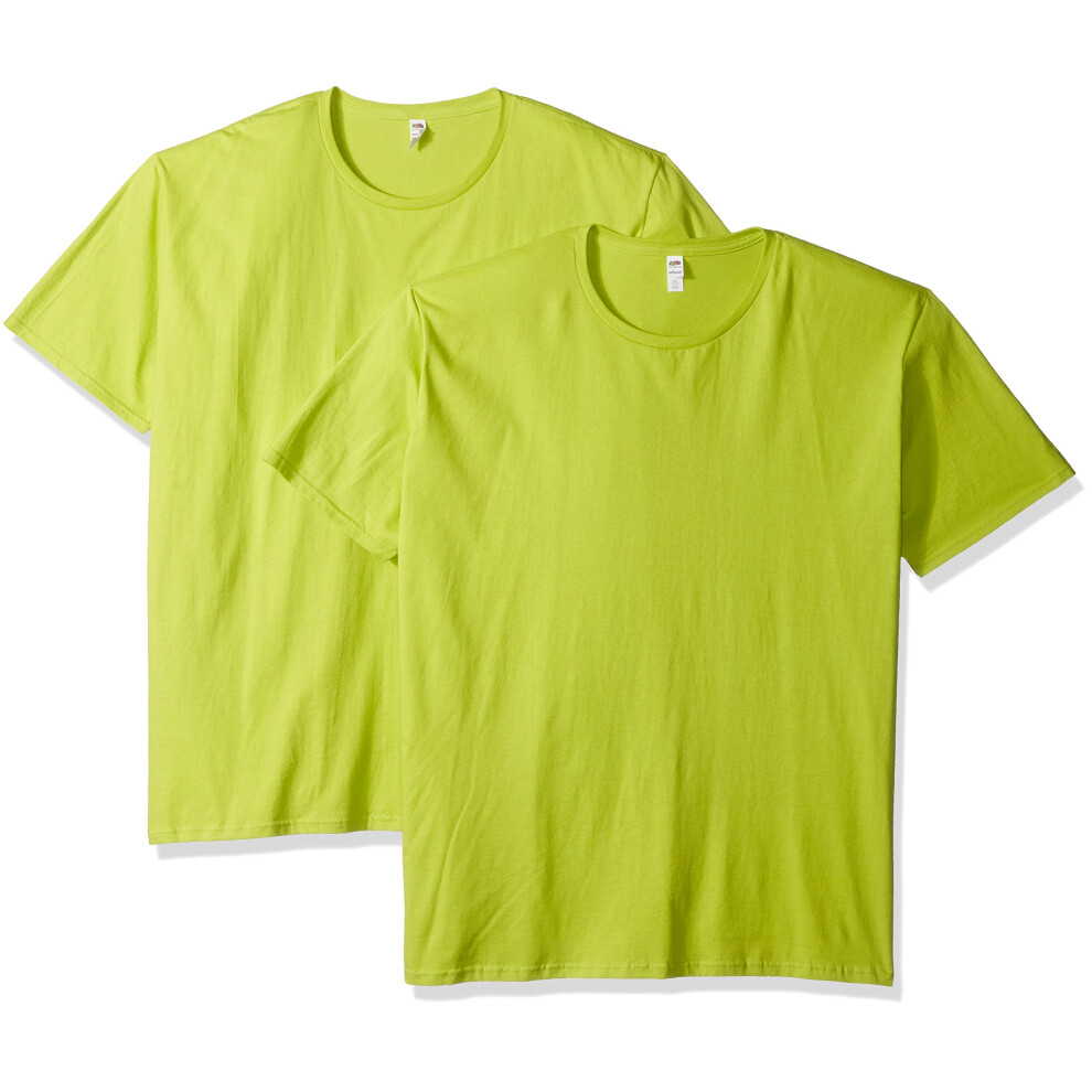 Fruit of The Loom Men's Crew T-Shirt (2 Pack)  Citrus Green  Medium