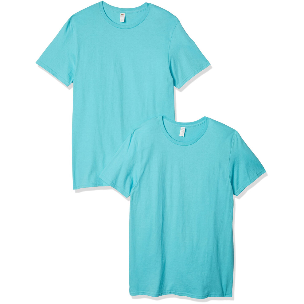 Fruit of the Loom Men's Crew T-Shirt (2 Pack)  Scuba Blue  XX-Large