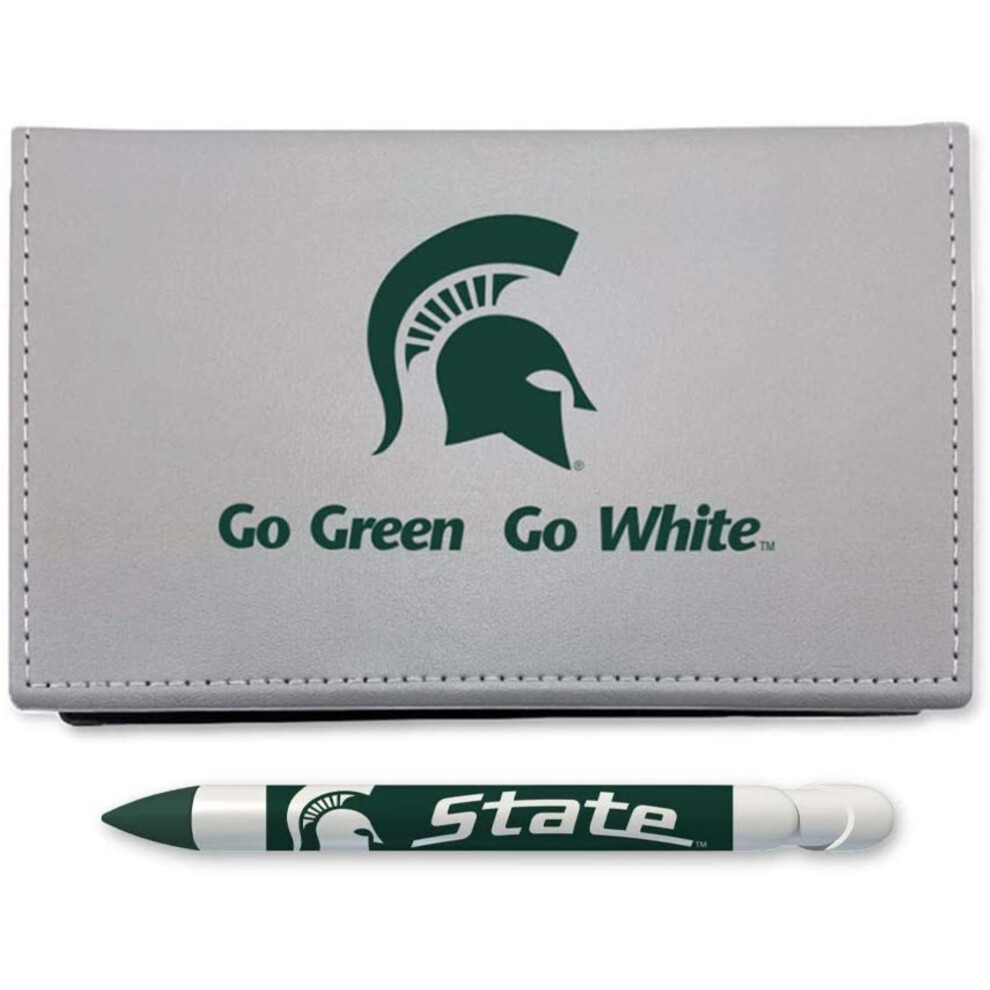 Michigan StateSticky Note Desk Set with Rotating Message Pen (2241)-image-OPC-PFKKB67-NEW