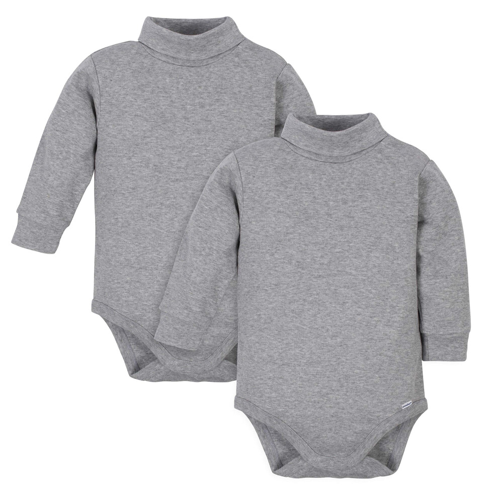 gerber 2-pack Long Sleeve Turtleneck Onesies Bodysuits  gray  3T US