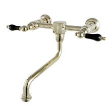 Kingston Brass KS1212PKL Badezimmer-Wasserhahn zur Wandmontage, poliertes Messing