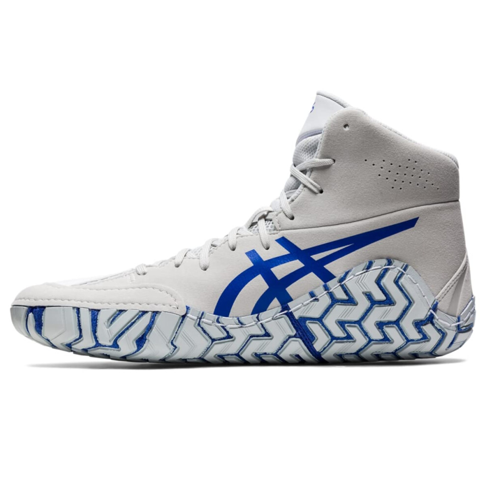 ASICS Men's Aggressor 5 Wrestling Shoes  5  White/Lapis Lazuli Blue