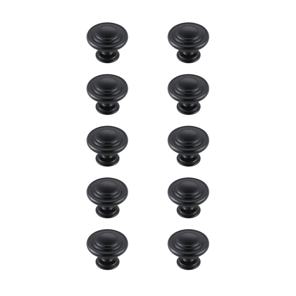 Minu 1.3"""" Diameter Matte Black Mushroom Knob Multipack (Set Of 10) 196683006313