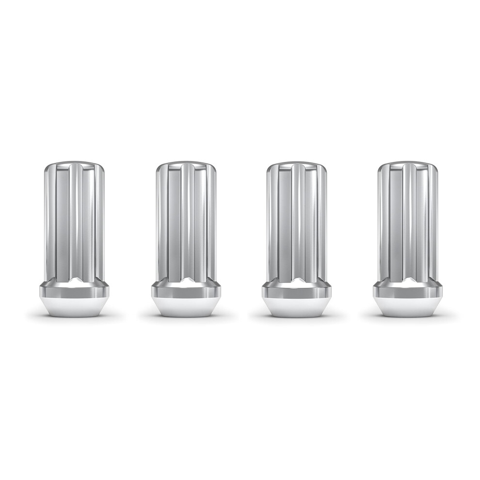 White Knight 3809L-4 Chrome M14 x 1.50 Duplex Spline Lug Nut  4 Pack