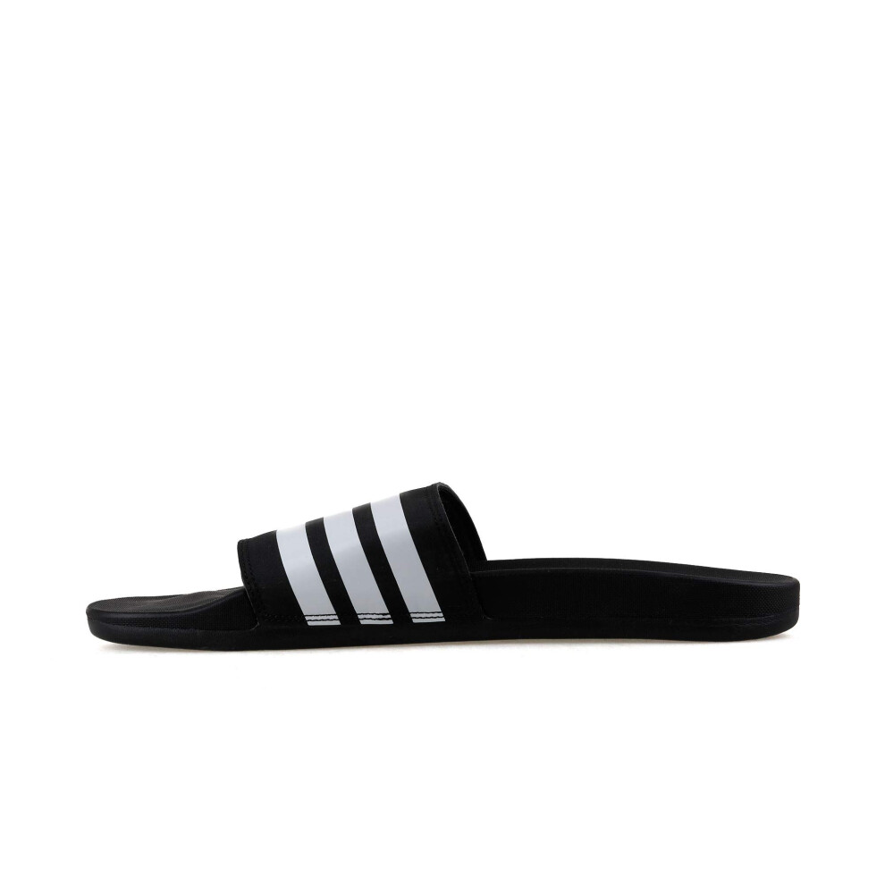 adidas Men's Adilette Comfort Slides Sandals  Black/White/Black  7.5