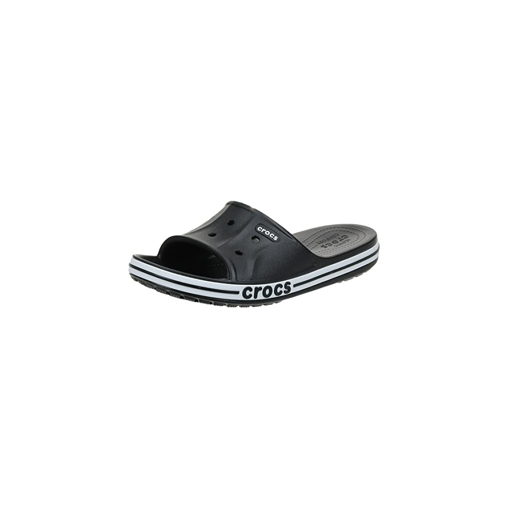 crocs Unisex Bayaband Slides Slide Sandals  BlackWhite  5 Men7 Women