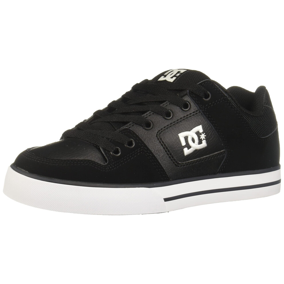 DC Men's Pure Casual Low Top Skate Shoe  Black/Black/White  9 D D US