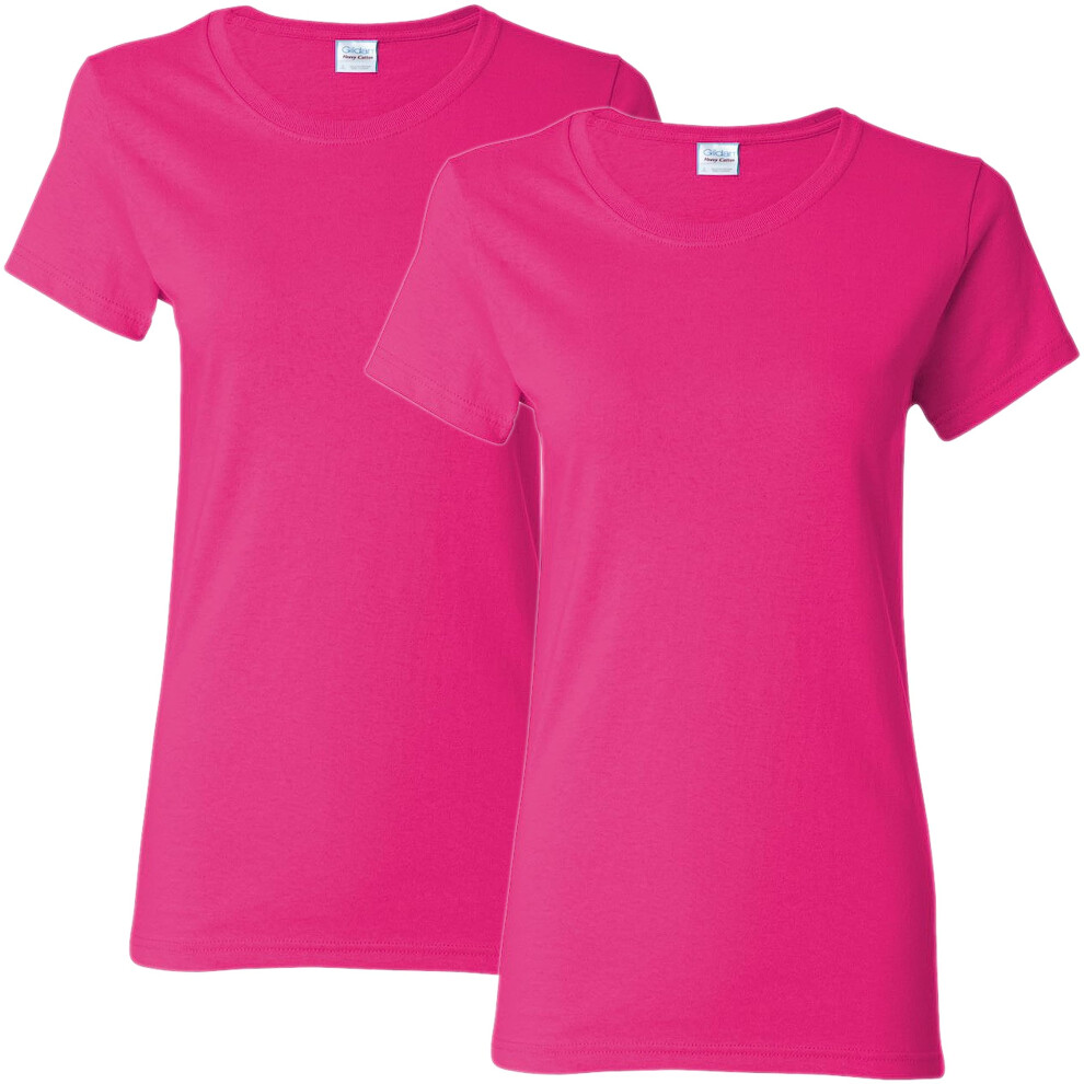 Gildan Women's Heavy Cotton Adult T-Shirt  2-Pack  Heliconia  Medium