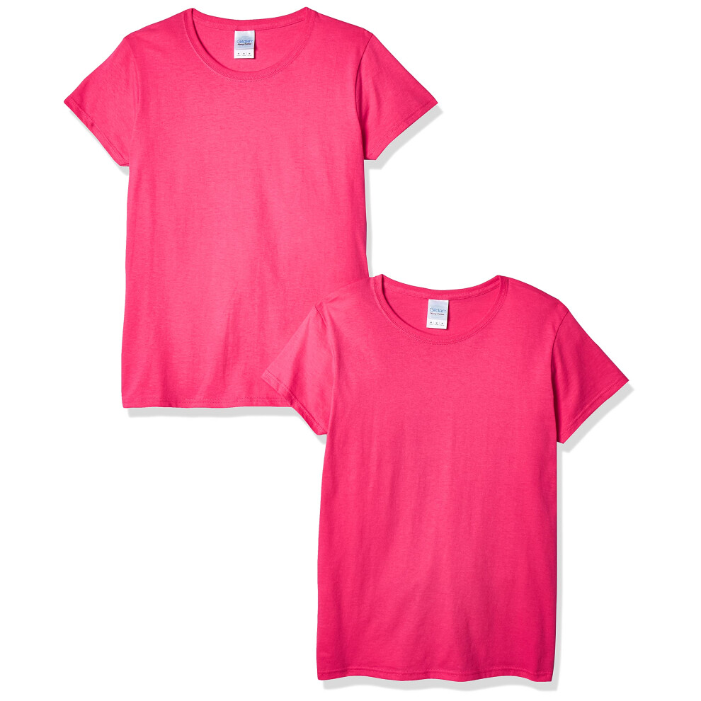 gildan Womens Heavy cotton Adult T-Shirt  2-Pack  Heliconia  X-Large