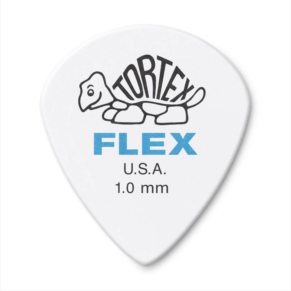 Jim Dunlop Tortex Flex Jazz III  1.0mm  White Guitar Picks (468R1.0)