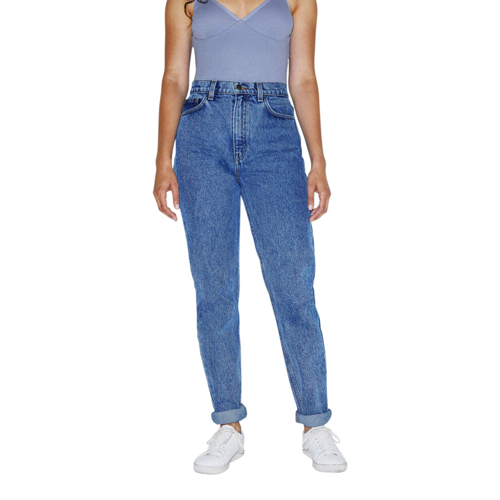 American Apparel Women's High-Waist Jean  medium marble Wash  26W/32