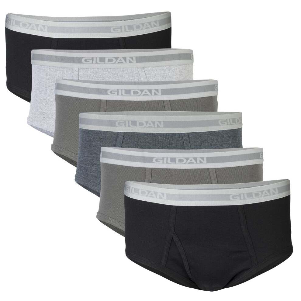 Gildan Men's Underwear Briefs  Multipack  Grey/Black (6-Pack)  Small