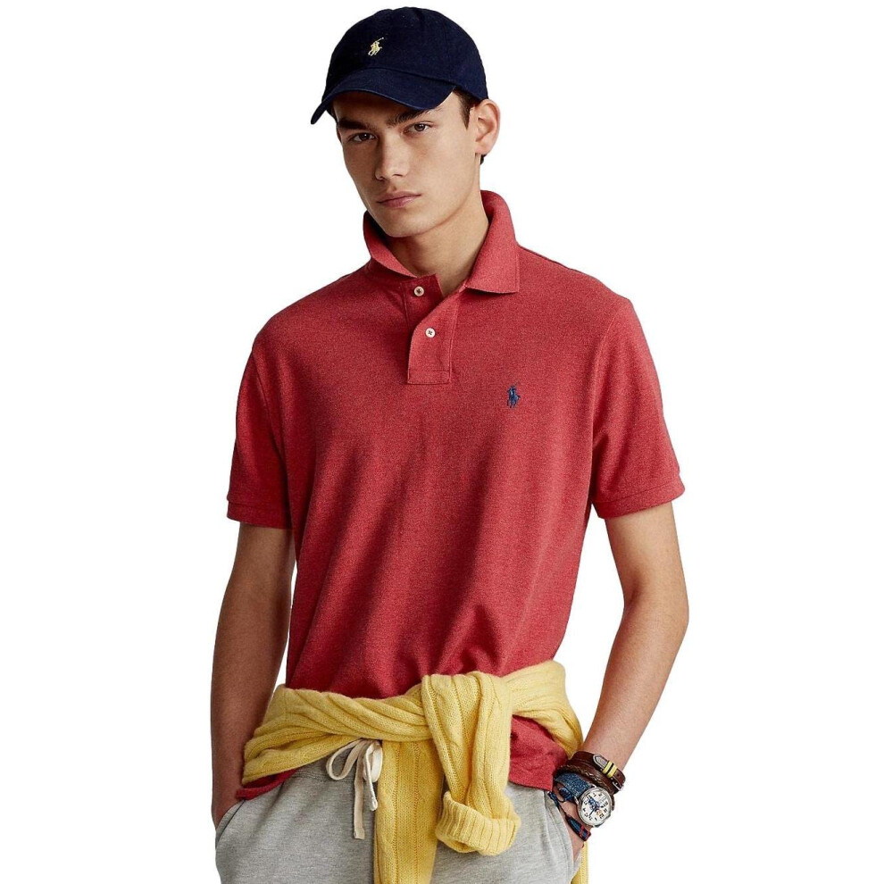 Ralph Lauren Men's Classic Fit Mesh Pony Logo Polo Shirt (M  RedHtr)