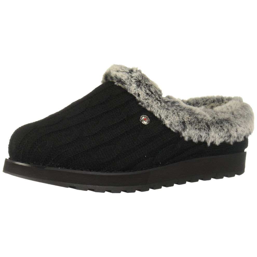 Skechers BOBS Women's Keepsakes - Ice Angel Slipper  Black  8.5 M US