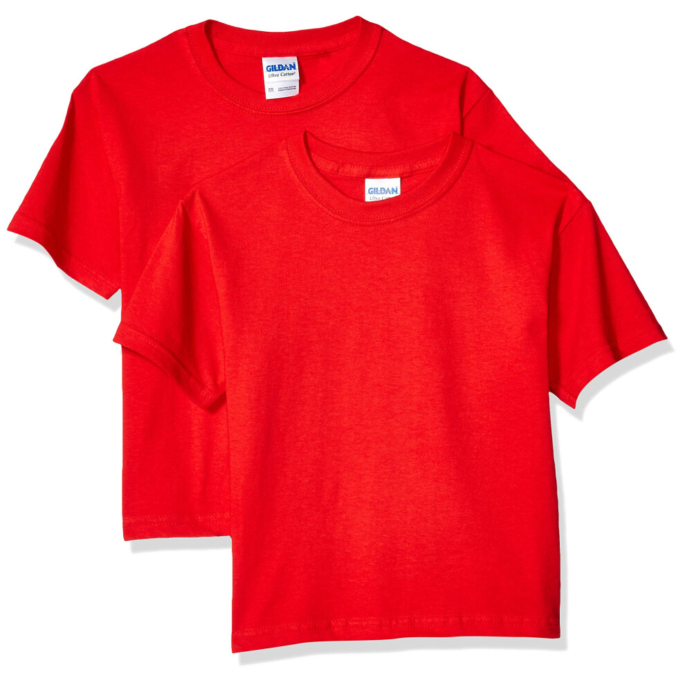 gildan Youth Ultra cotton T-Shirt  Style g2000B  2-Pack  Red  X-Small