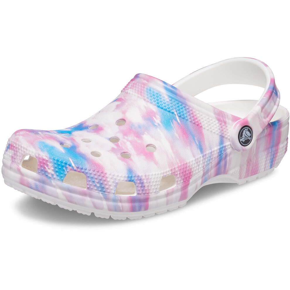 crocs Unisex classic Solar Rainbow clogs  WhiteMulti  13 Men15 Women