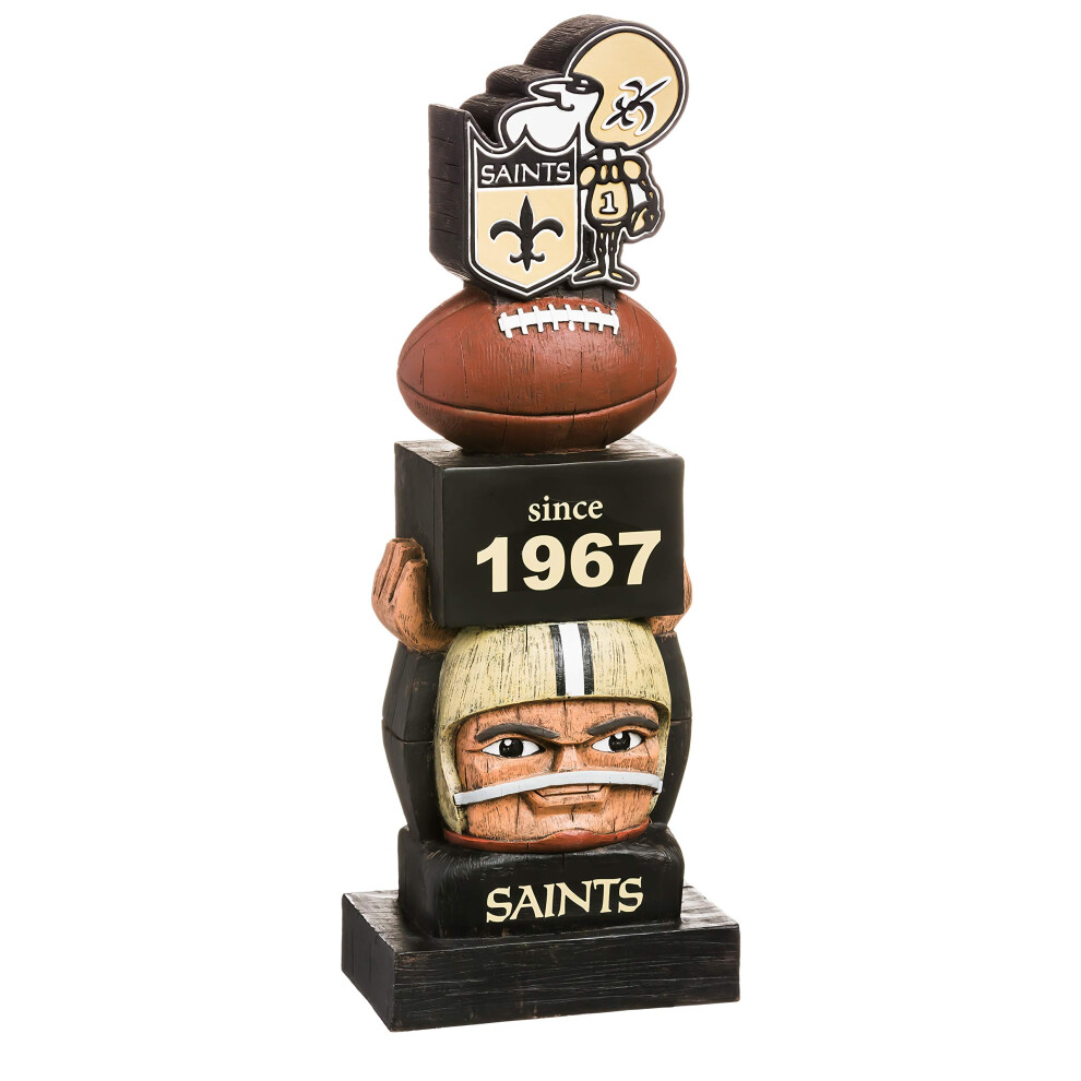 Team Sports America New Orleans Saints Vintage NFL Tiki Totem Statue