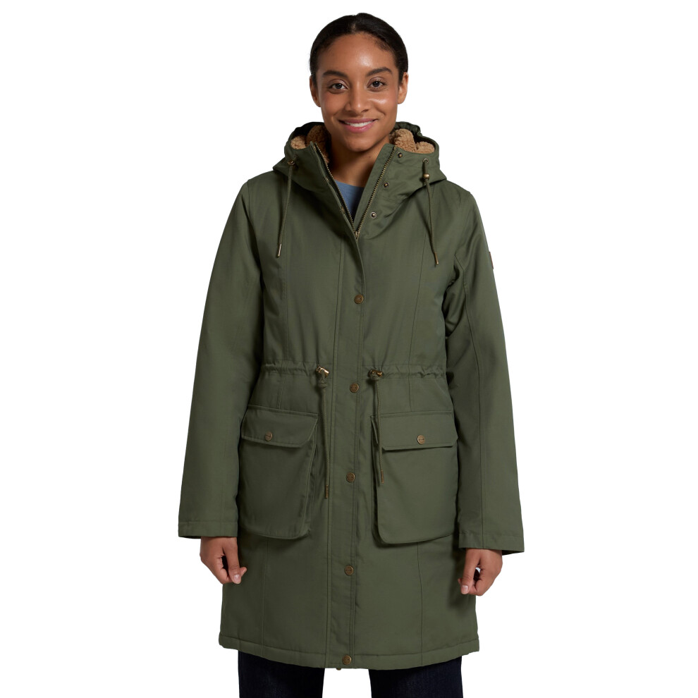 (10 UK, Khaki Green) Animal Womens/Ladies Agnes Borg Lined Parka