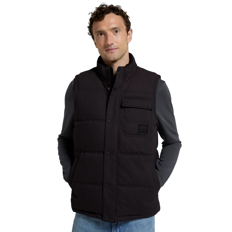 (XS, Black) Animal Mens Fistral Quilted Borg Lined Gilet