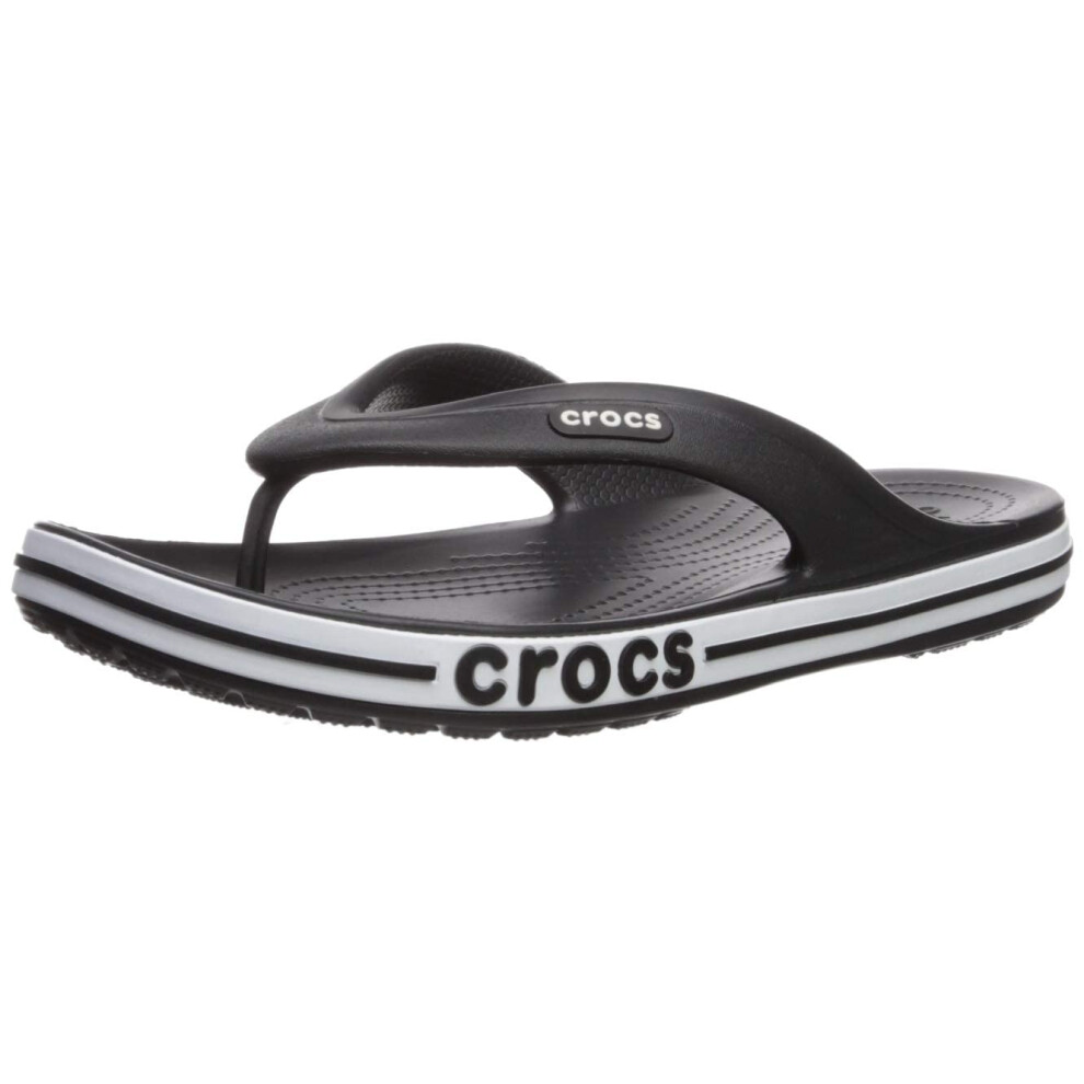 Crocs unisex adult Bayaband Flip Flop  Black/White  11 Women 9 Men US