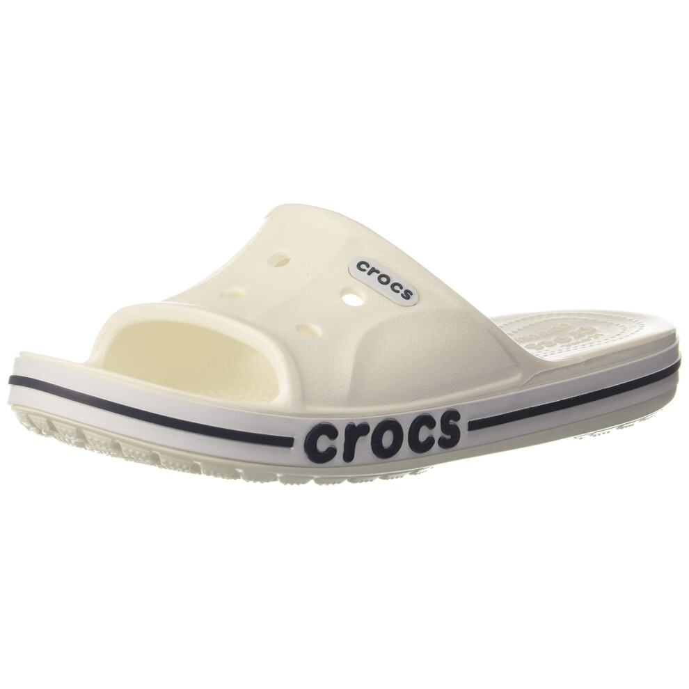 crocs Unisex Bayaband Slides Slide Sandals  WhiteNavy  13 Men15 Women