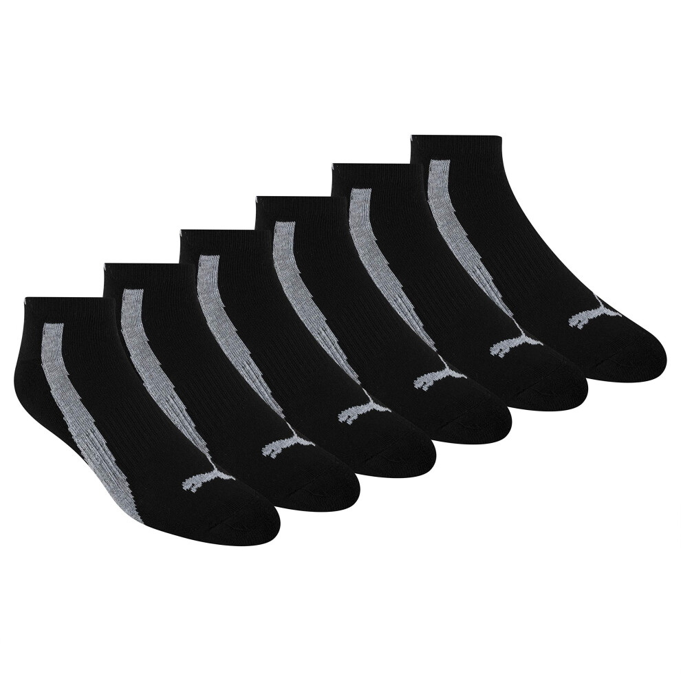 PUMA mens Men's PUMA Men s 6 Pack Low Cut Socks  Black/Grey  10 13 US